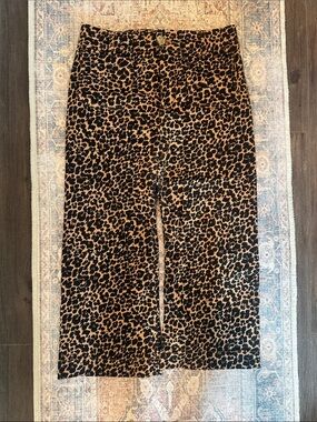 Maeve Leopard-Print Colette High Rise Wide Leg Jeans